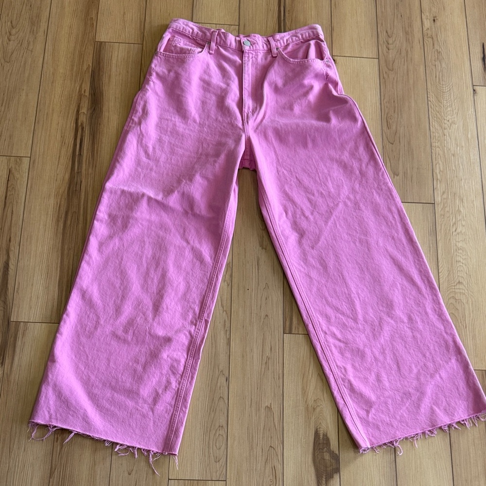Hudson Jeans Pink Wide Leg Denim